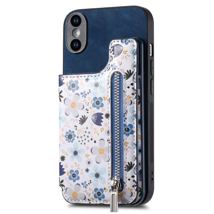 Retro Painted Zipper Wallet Back Phone Case, For iPhone 11 Pro Max, For iPhone 11, For iPhone 11 Pro, For iPhone X / XS