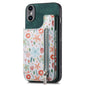 Retro Painted Zipper Wallet Back Phone Case, For iPhone 11 Pro Max, For iPhone 11, For iPhone 11 Pro, For iPhone X / XS