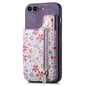 Retro Painted Zipper Wallet Back Phone Case, For iPhone XR, For iPhone XS Max, For iPhone 7 Plus / 8 Plus, For iPhone 6 Plus / 6s Plus