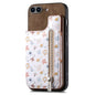 Retro Painted Zipper Wallet Back Phone Case, For iPhone XR, For iPhone XS Max, For iPhone 7 Plus / 8 Plus, For iPhone 6 Plus / 6s Plus