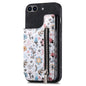 Retro Painted Zipper Wallet Back Phone Case, For iPhone XR, For iPhone XS Max, For iPhone 7 Plus / 8 Plus, For iPhone 6 Plus / 6s Plus