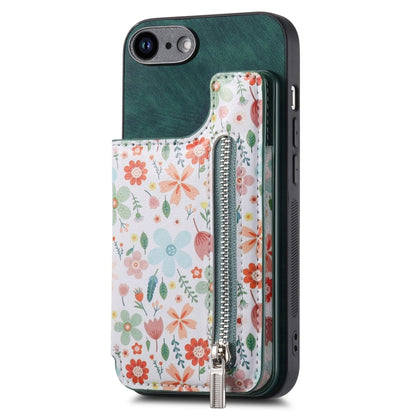 Retro Painted Zipper Wallet Back Phone Case, For iPhone 6 / 6s