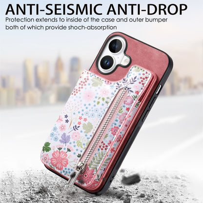 Retro Painted Zipper Wallet Back Phone Case, For iPhone 16, For iPhone 7 / 8 / SE 2022, For iPhone 13 Pro Max, For iPhone 13 Pro