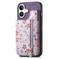 Retro Painted Zipper Wallet Back Phone Case, For iPhone 16, For iPhone 7 / 8 / SE 2022, For iPhone 13 Pro Max, For iPhone 13 Pro