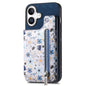 Retro Painted Zipper Wallet Back Phone Case, For iPhone 16, For iPhone 7 / 8 / SE 2022, For iPhone 13 Pro Max, For iPhone 13 Pro