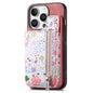Retro Painted Zipper Wallet Back Phone Case, For iPhone 17e / 16e, For iPhone 16 Pro Max, For iPhone 16 Pro, For iPhone 16 Plus