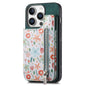 Retro Painted Zipper Wallet Back Phone Case, For iPhone 17e / 16e, For iPhone 16 Pro Max, For iPhone 16 Pro, For iPhone 16 Plus
