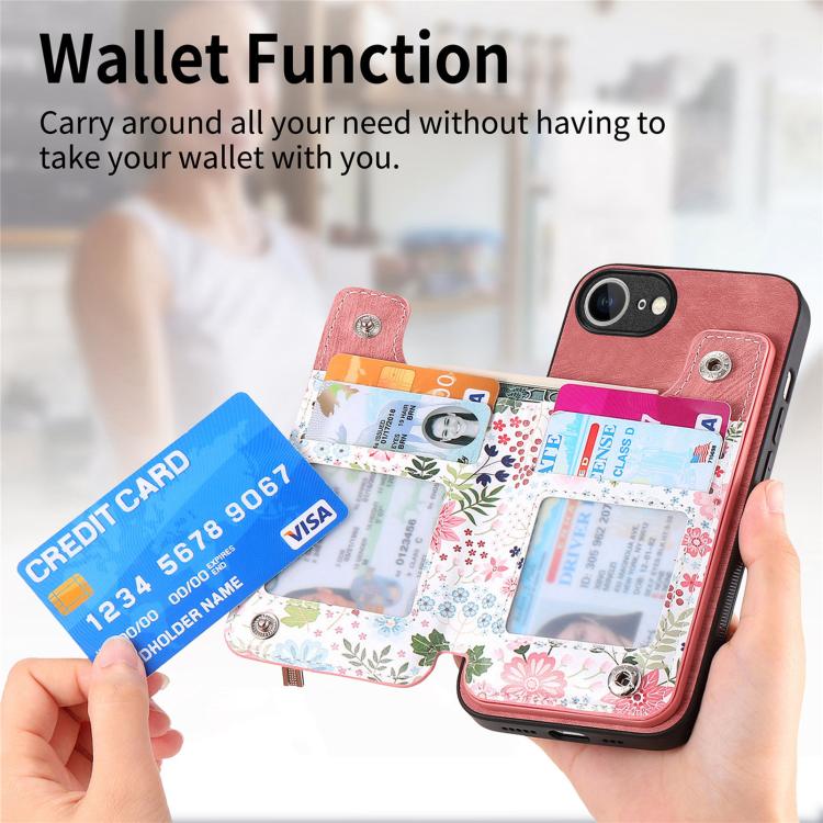 Retro Painted Zipper Wallet Back Phone Case, For iPhone 17e / 16e, For iPhone 16 Pro Max, For iPhone 16 Pro, For iPhone 16 Plus