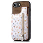 Retro Painted Zipper Wallet Back Phone Case, For iPhone 17e / 16e, For iPhone 16 Pro Max, For iPhone 16 Pro, For iPhone 16 Plus