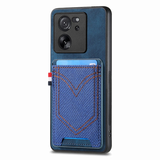 Denim Texture Leather Skin Phone Case with Card Slot