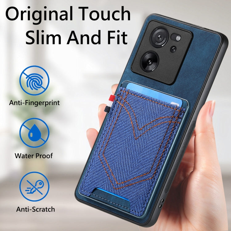 Denim Texture Leather Skin Phone Case with Card Slot