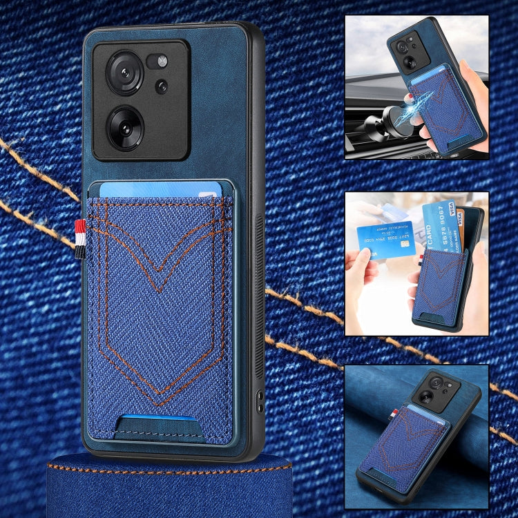 Denim Texture Leather Skin Phone Case with Card Slot, For Xiaomi 13T / 13T Pro