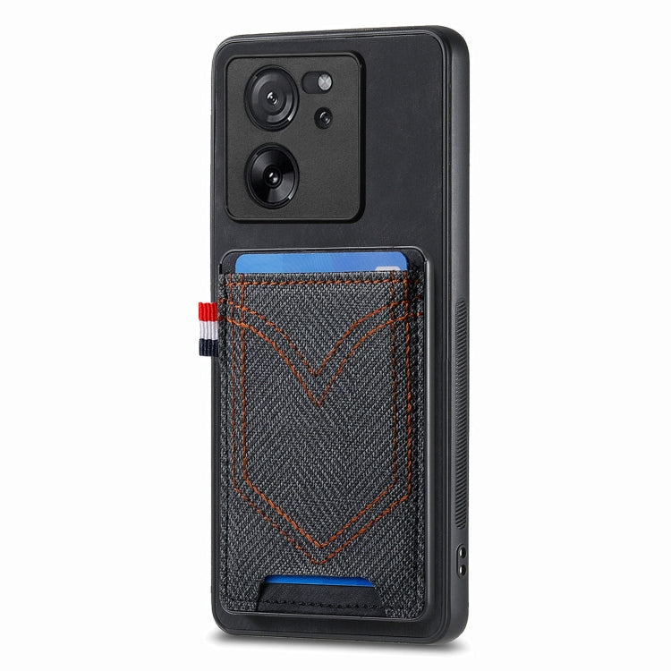 Denim Texture Leather Skin Phone Case with Card Slot