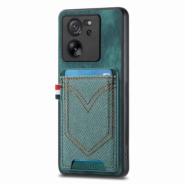 Denim Texture Leather Skin Phone Case with Card Slot