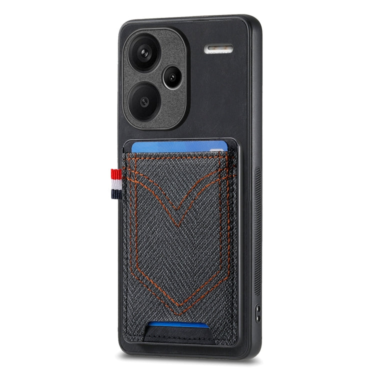 Denim Texture Leather Skin Phone Case with Card Slot