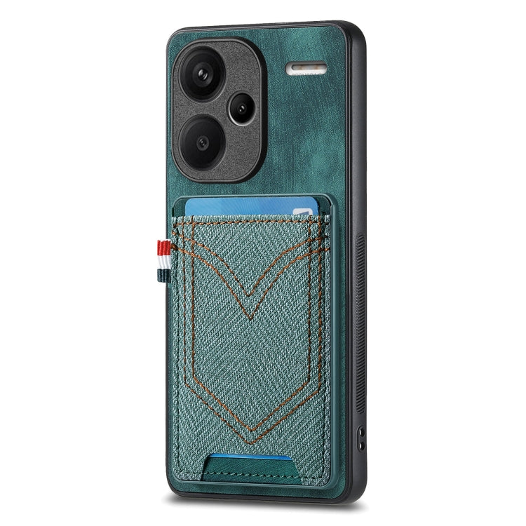 Denim Texture Leather Skin Phone Case with Card Slot