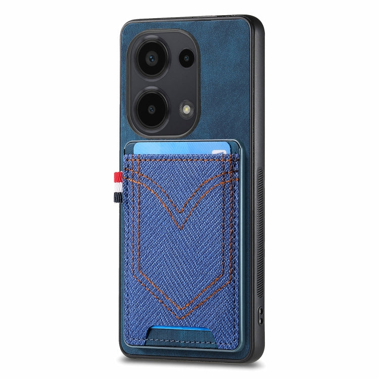 Denim Texture Leather Skin Phone Case with Card Slot