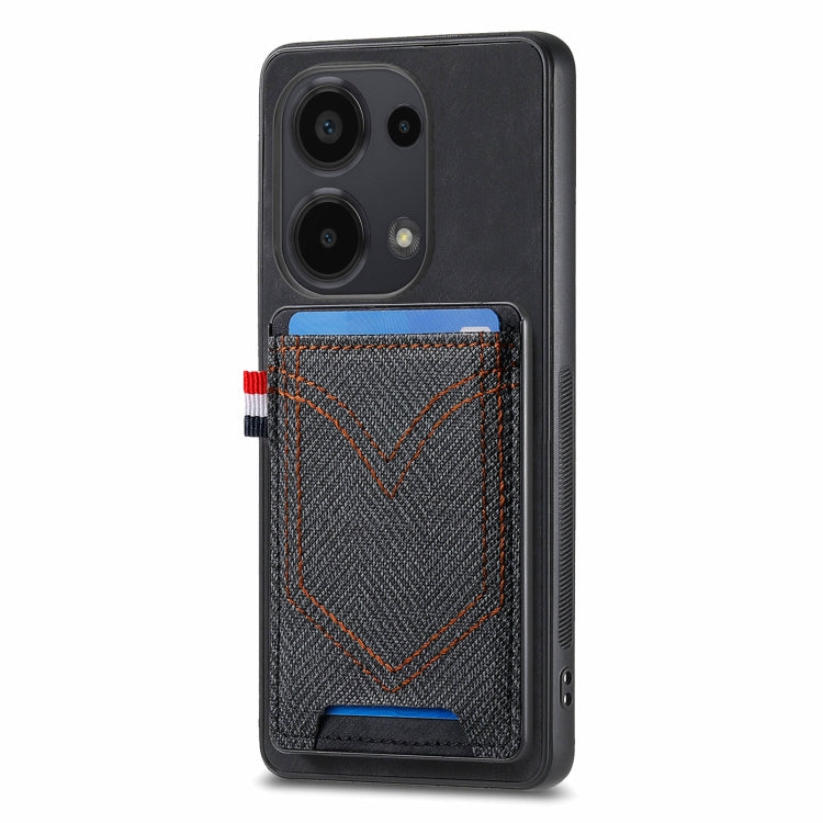 Denim Texture Leather Skin Phone Case with Card Slot