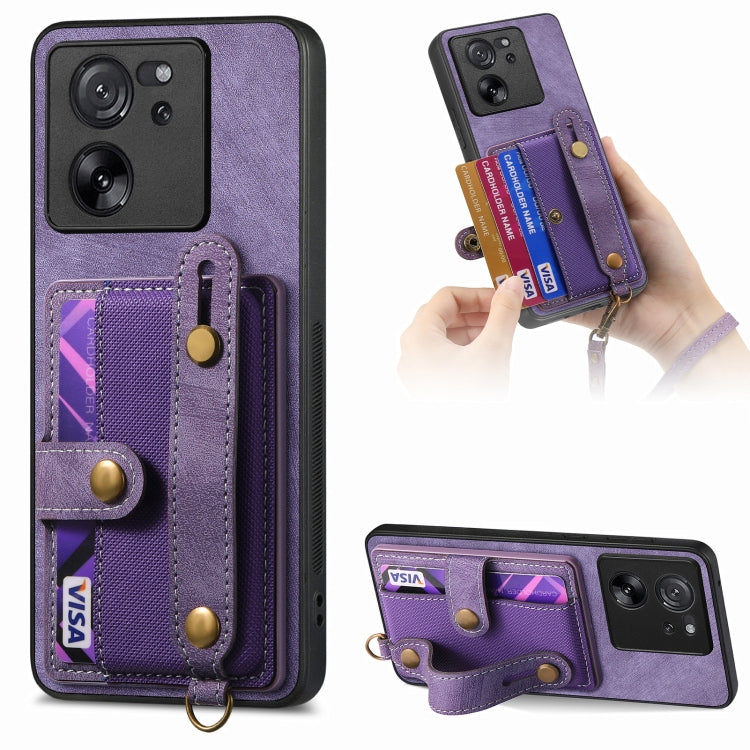 Retro Cross Wristband Wallet Leather Back Phone Case