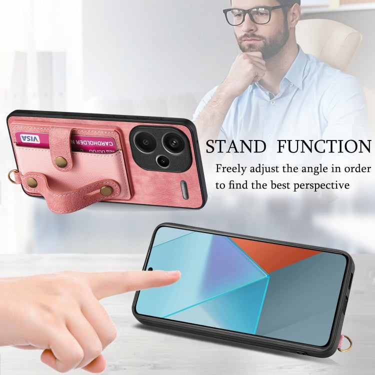 Retro Cross Wristband Wallet Leather Back Phone Case