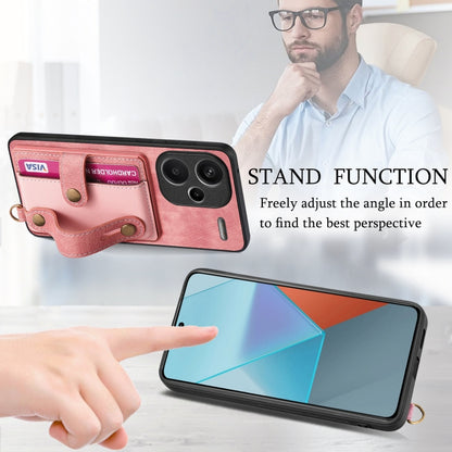 Retro Cross Wristband Wallet Leather Back Phone Case