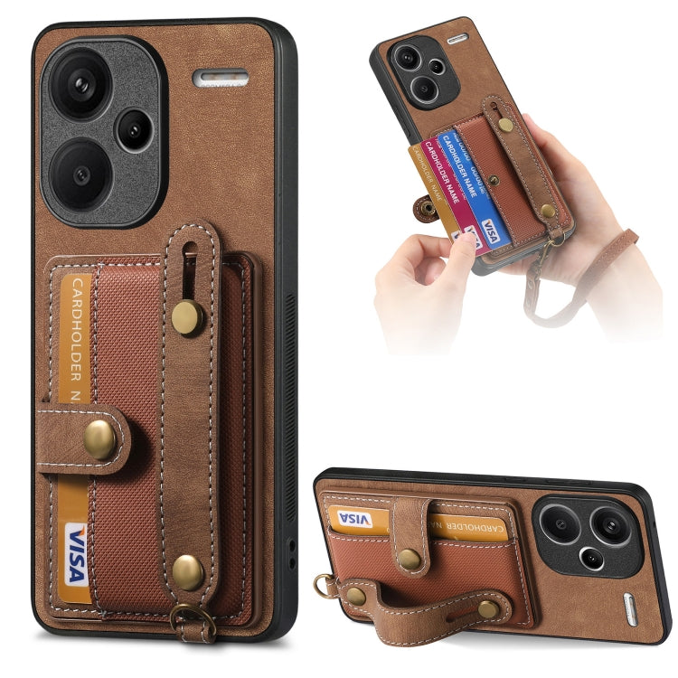 Retro Cross Wristband Wallet Leather Back Phone Case