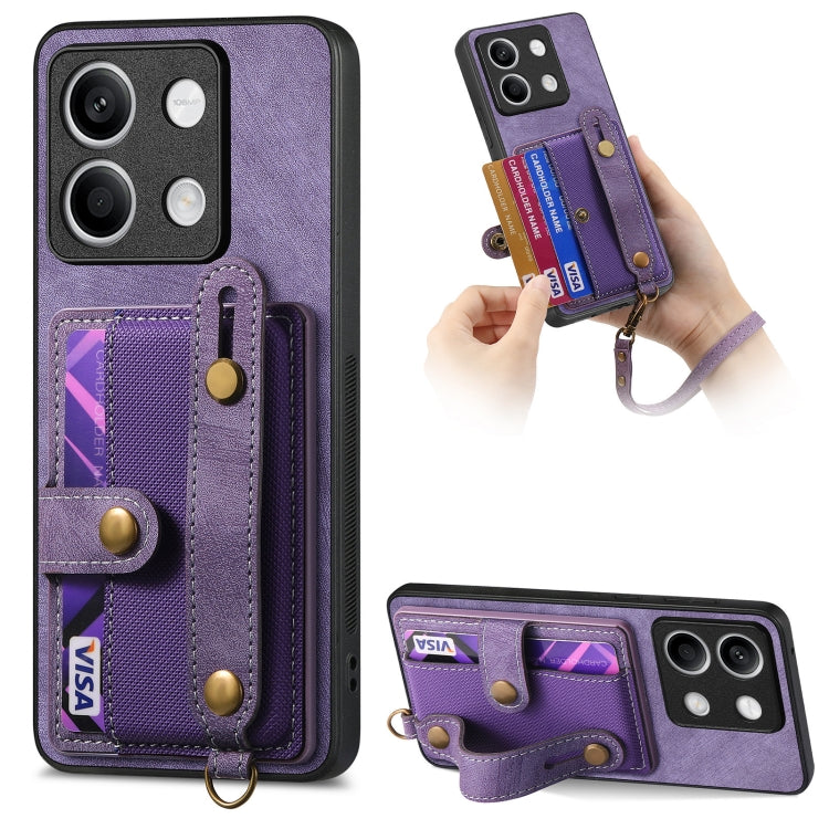 Retro Cross Wristband Wallet Leather Back Phone Case
