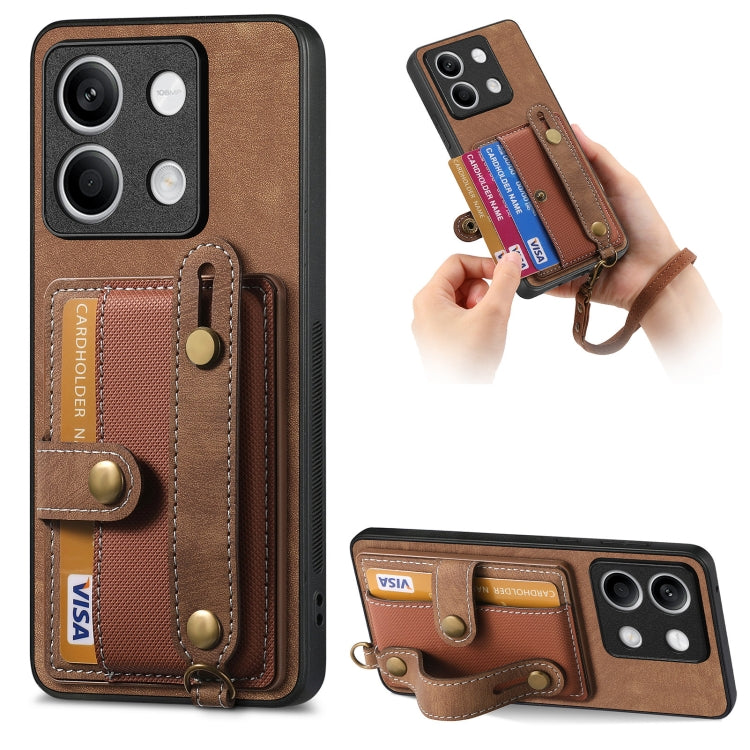 Retro Cross Wristband Wallet Leather Back Phone Case