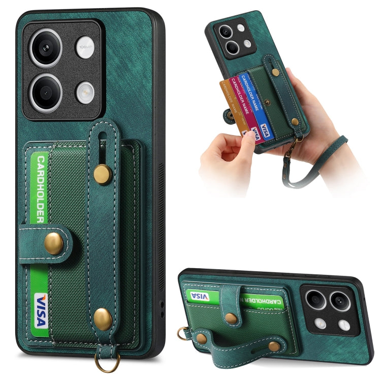 Retro Cross Wristband Wallet Leather Back Phone Case