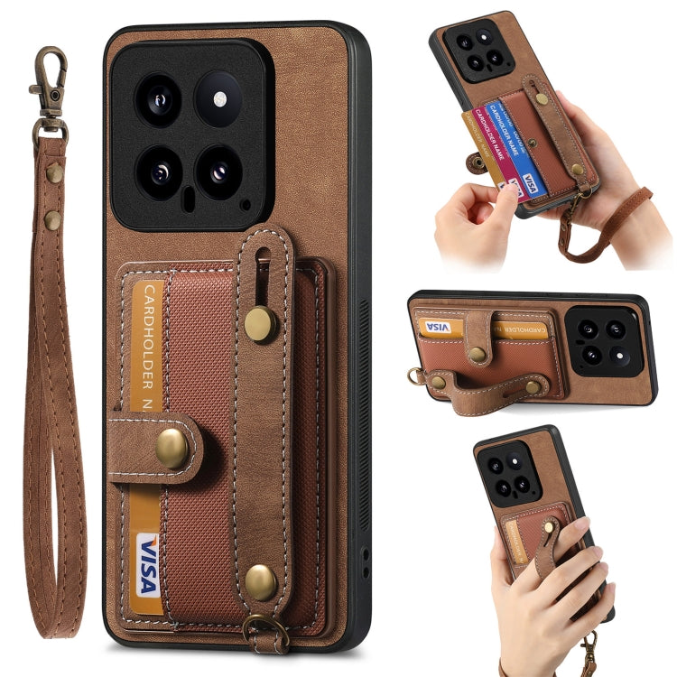 Retro Cross Wristband Wallet Leather Back Phone Case