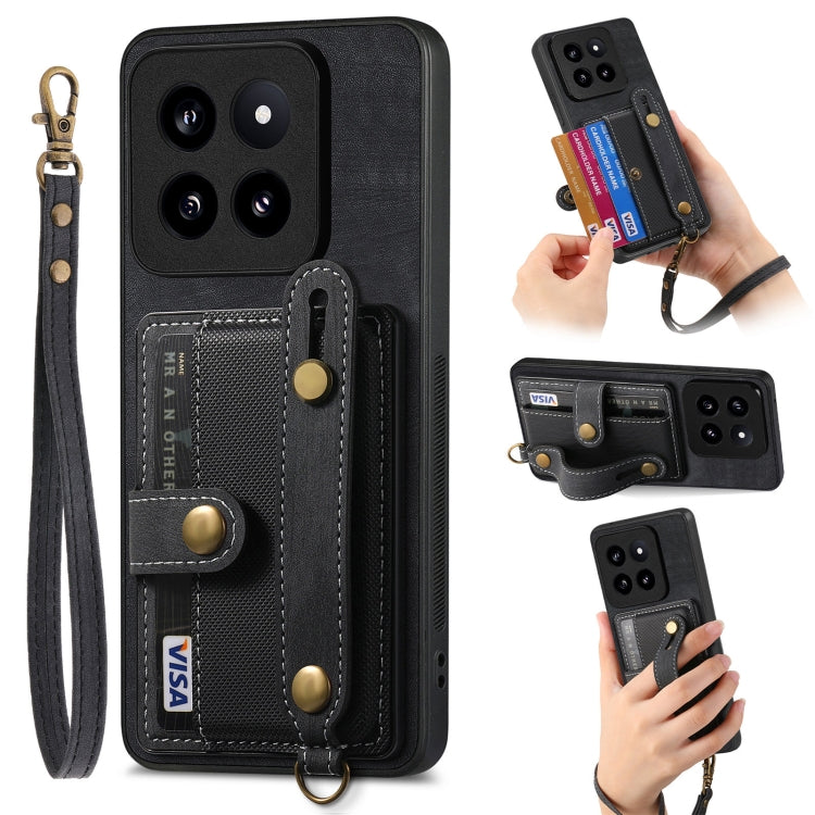 Retro Cross Wristband Wallet Leather Back Phone Case