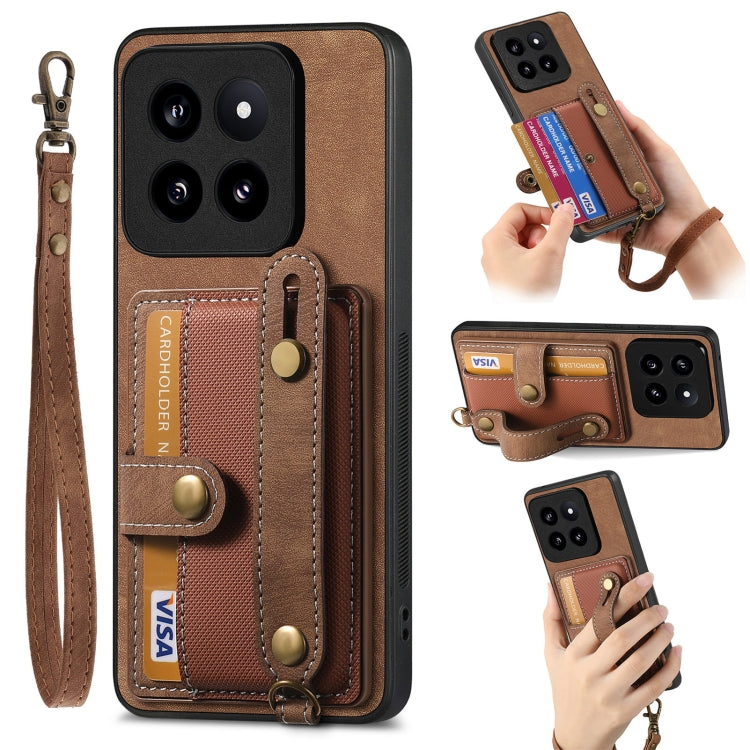 Retro Cross Wristband Wallet Leather Back Phone Case
