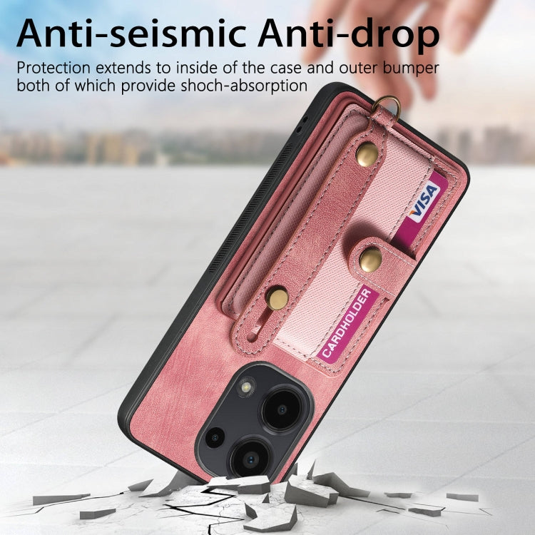 Retro Cross Wristband Wallet Leather Back Phone Case