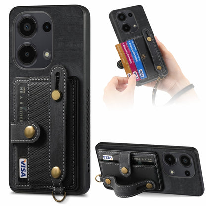 Retro Cross Wristband Wallet Leather Back Phone Case