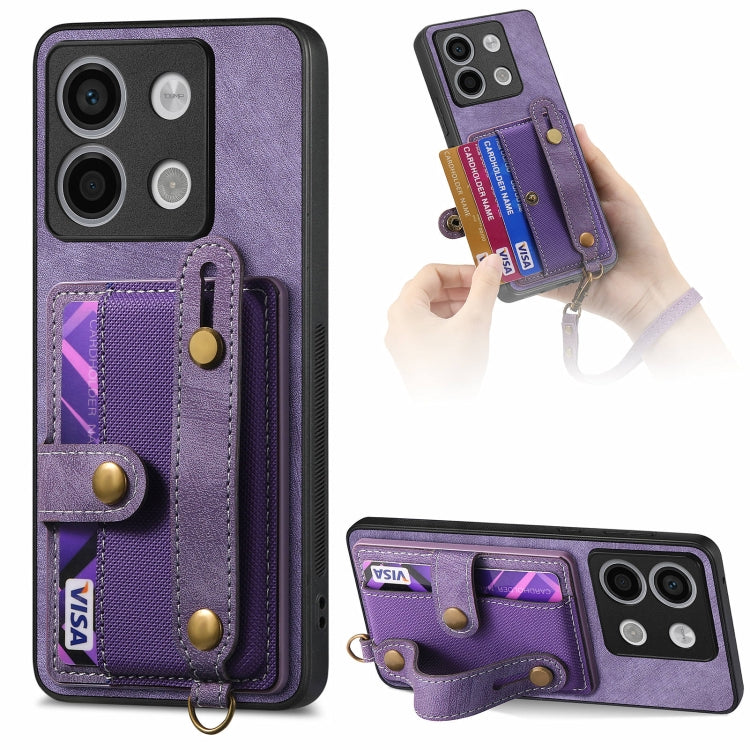 Retro Cross Wristband Wallet Leather Back Phone Case