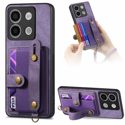 Retro Cross Wristband Wallet Leather Back Phone Case