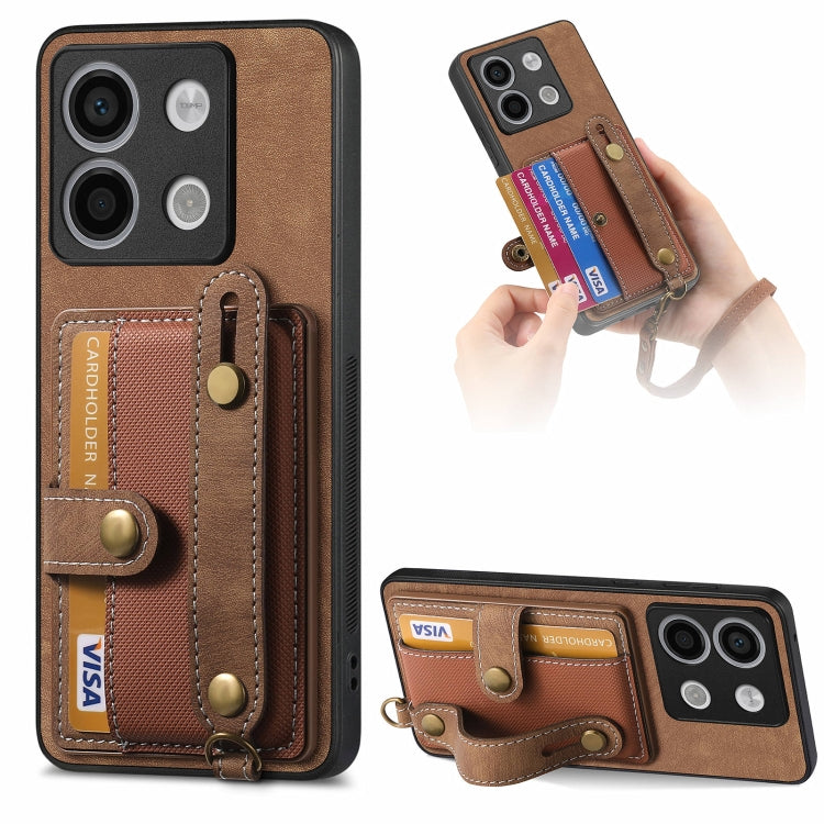 Retro Cross Wristband Wallet Leather Back Phone Case