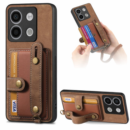 Retro Cross Wristband Wallet Leather Back Phone Case