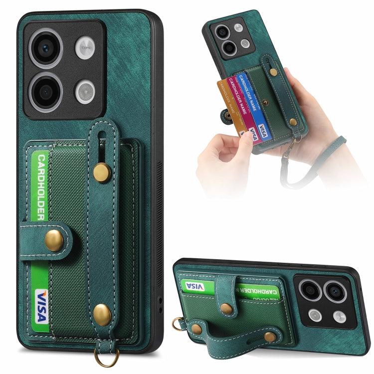 Retro Cross Wristband Wallet Leather Back Phone Case