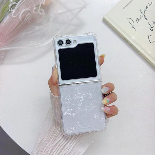 Shell Pattern Epoxy TPU Phone Case, For Samsung Galaxy Z Flip7 FE / Flip6, For Samsung Galaxy  Z Flip5, For Samsung Galaxy  Z Flip4, For Samsung Galaxy  Z Flip3