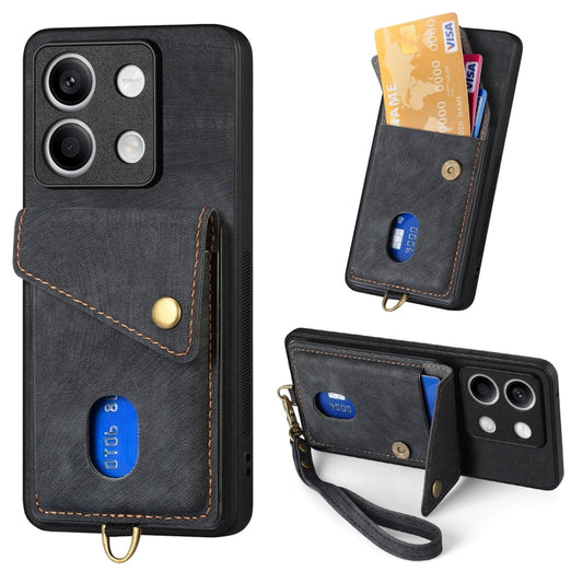 Retro Card Wallet Fold Leather Phone Case with Strap, Series 2