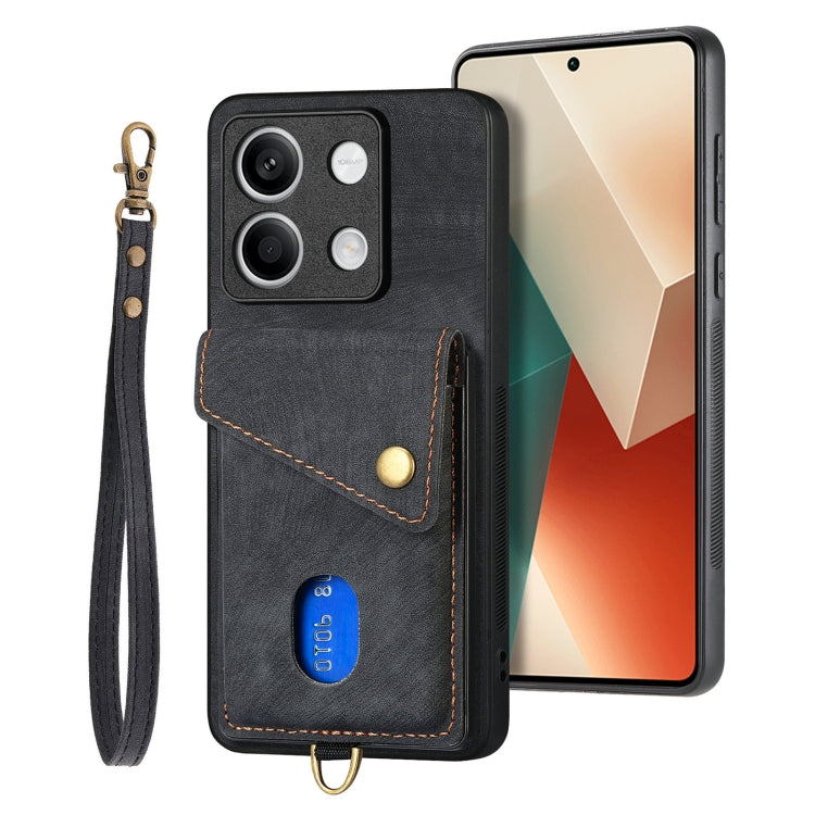 Retro Card Wallet Fold Leather Phone Case with Strap, Series 2