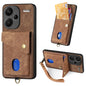 Retro Card Wallet Fold Leather Phone Case with Strap