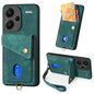 Retro Card Wallet Fold Leather Phone Case with Strap
