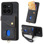 Retro Card Wallet Fold Leather Phone Case with Strap