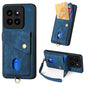 Retro Card Wallet Fold Leather Phone Case with Strap