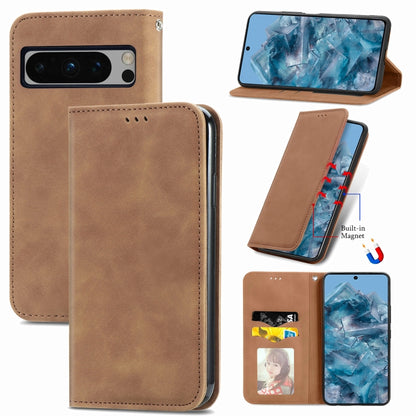 Retro Skin Feel Magnetic Horizontal Flip Leather Phone Case