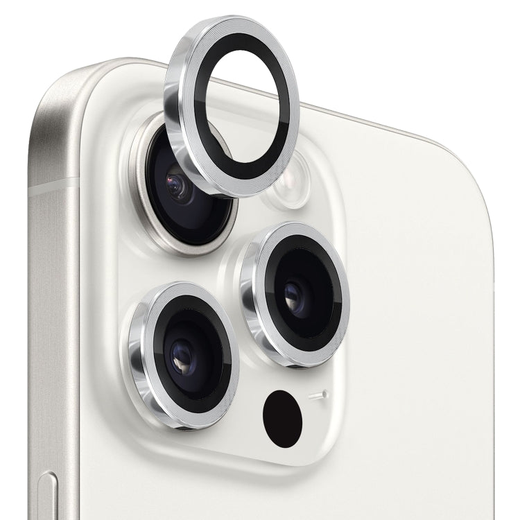 NORTHJO Camera Lens Protector Tempered Glass CD Vein Metal Ring Film, For iPhone 15 Pro / 15 Pro Max