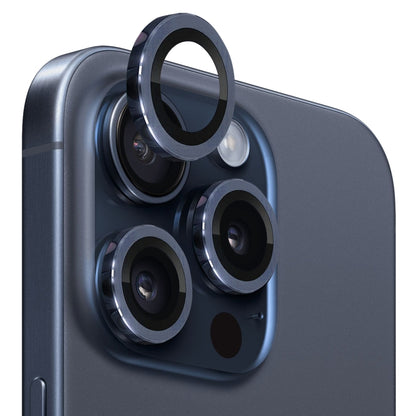 NORTHJO Camera Lens Protector Tempered Glass CD Vein Metal Ring Film, For iPhone 15 Pro / 15 Pro Max