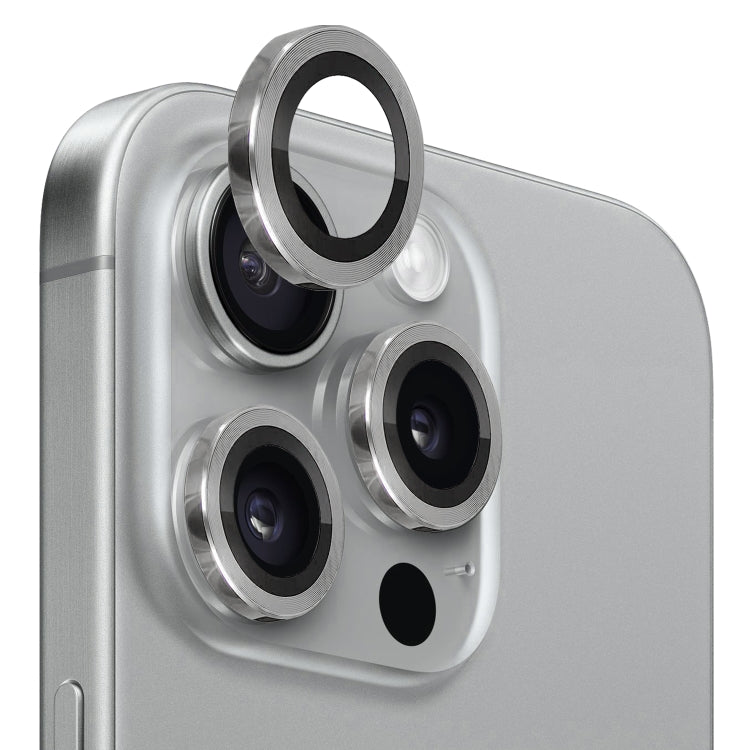 NORTHJO Camera Lens Protector Tempered Glass CD Vein Metal Ring Film, For iPhone 15 Pro / 15 Pro Max